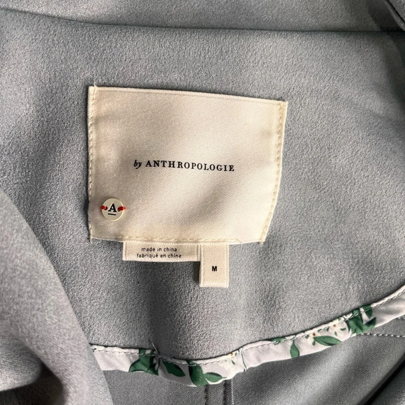 Anthropologie Light Gray Leather Jacket size M - Picture 8 of 11